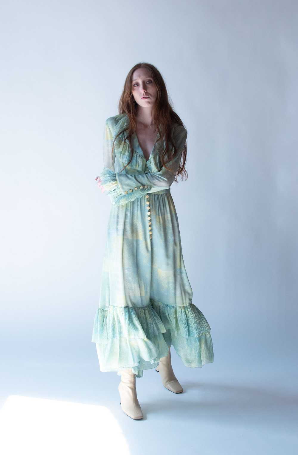 Ruffled Sleeve Silk Dress | Chloe - image 2