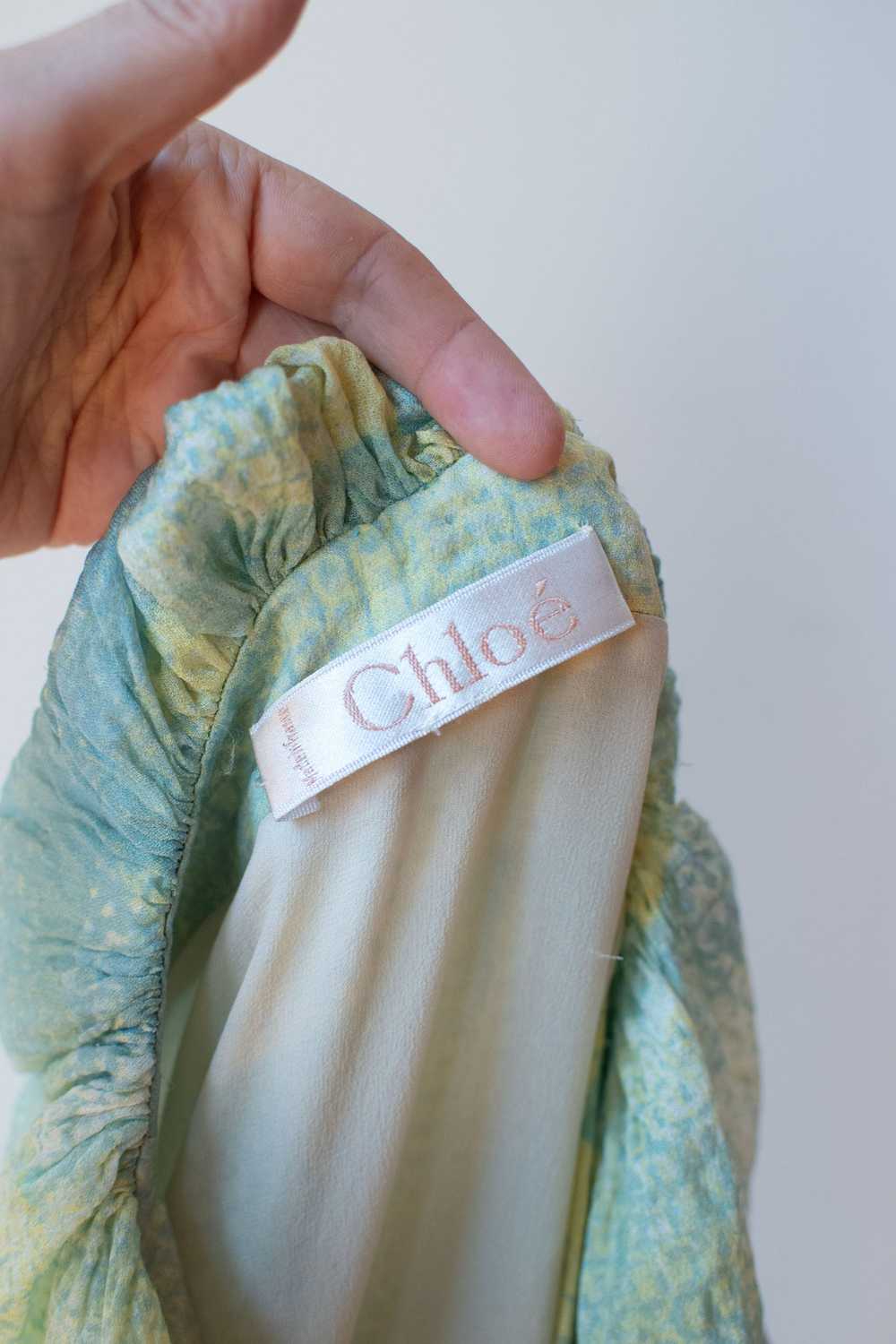 Ruffled Sleeve Silk Dress | Chloe - image 7