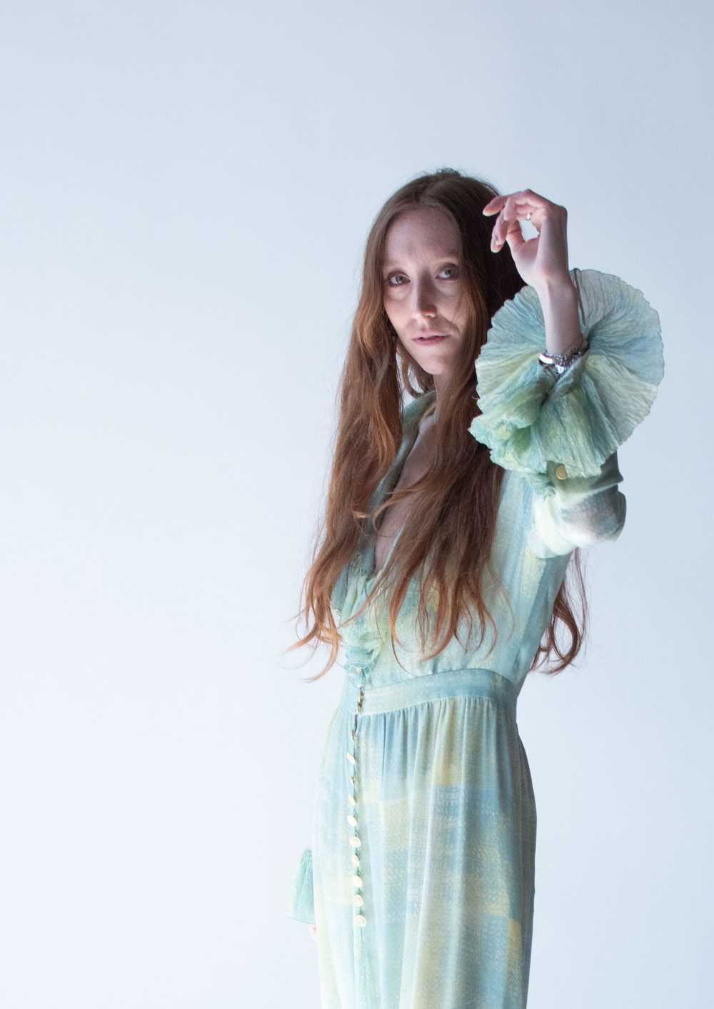 Ruffled Sleeve Silk Dress | Chloe - image 8