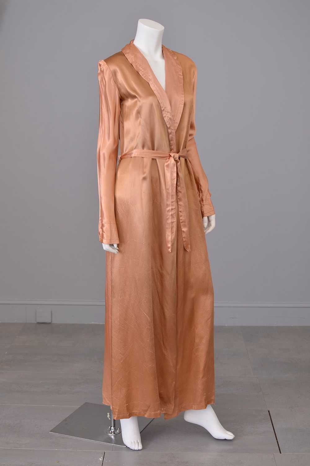 1940s Copper Satin Lounging Robe - image 1