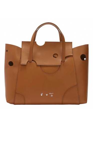 Off White Brown Leather Burrow 32 Tote Bag