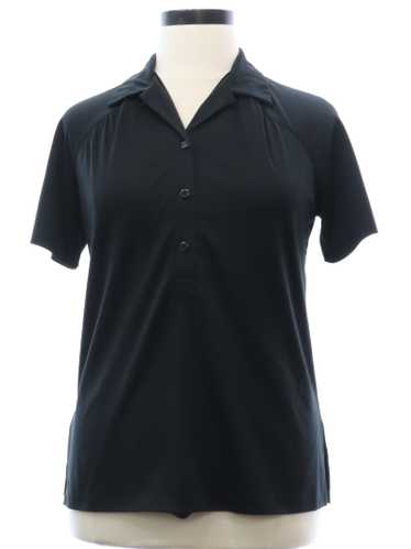 1980's Shaker Sport Womens Black Knit Shirt - image 1