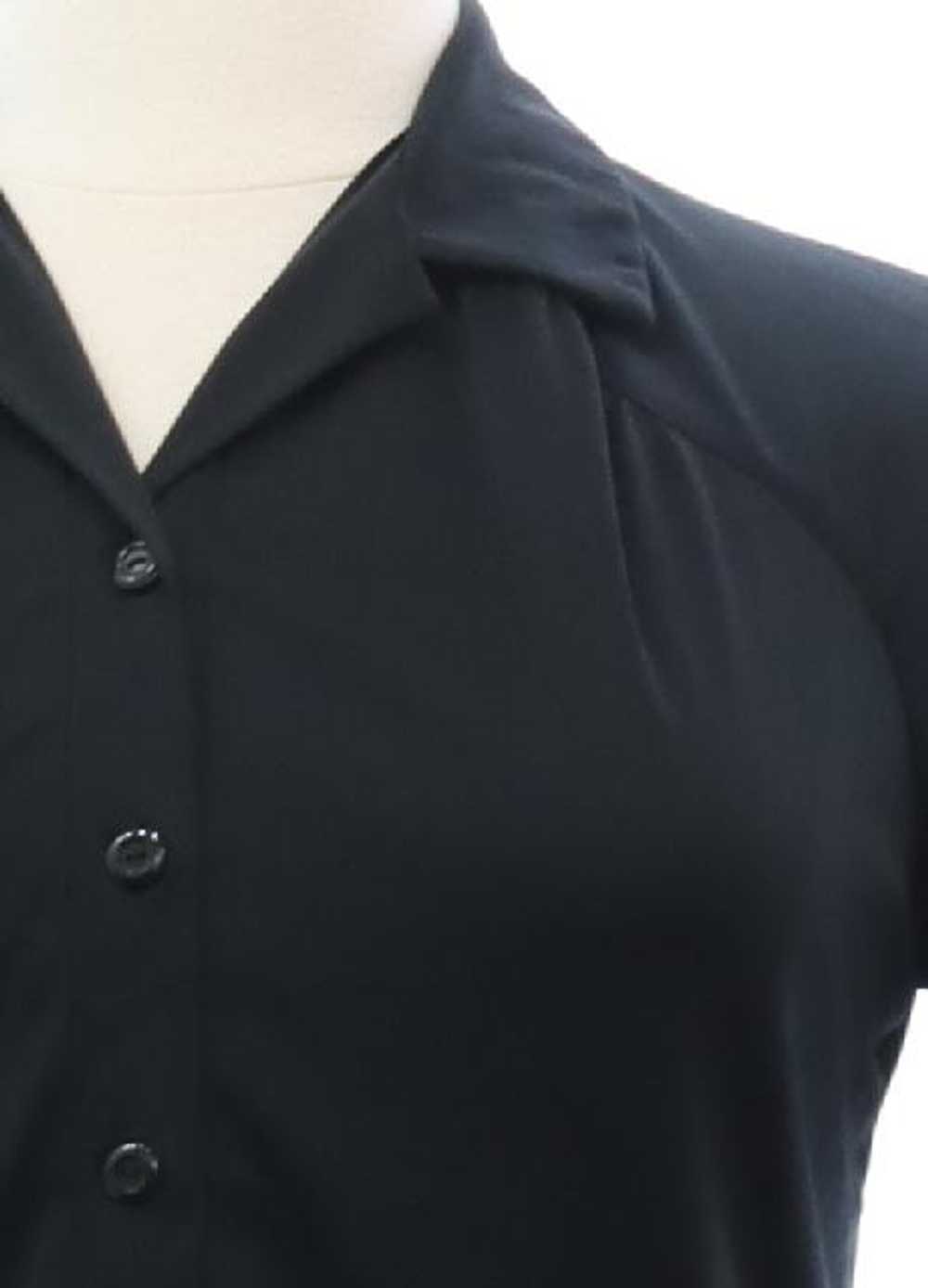 1980's Shaker Sport Womens Black Knit Shirt - image 2