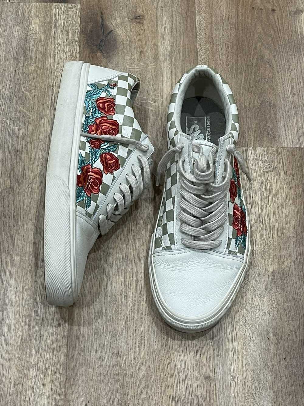 Vans Leather Embroidered Rose Vans Old Skool - image 1