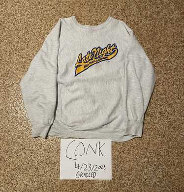 90s VTG Gray/Yellow Late Show With David Letterman Crewneck high quality Sweatshirt L NICE