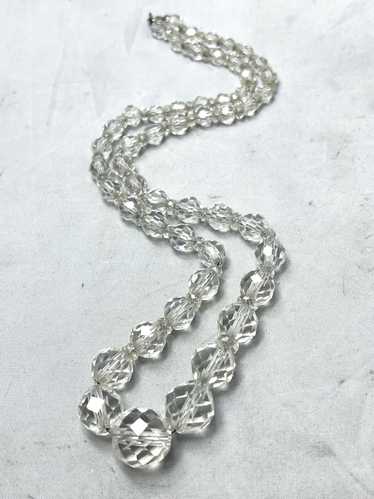 Vintage Vintage Faceted Crystal Chain Necklace
