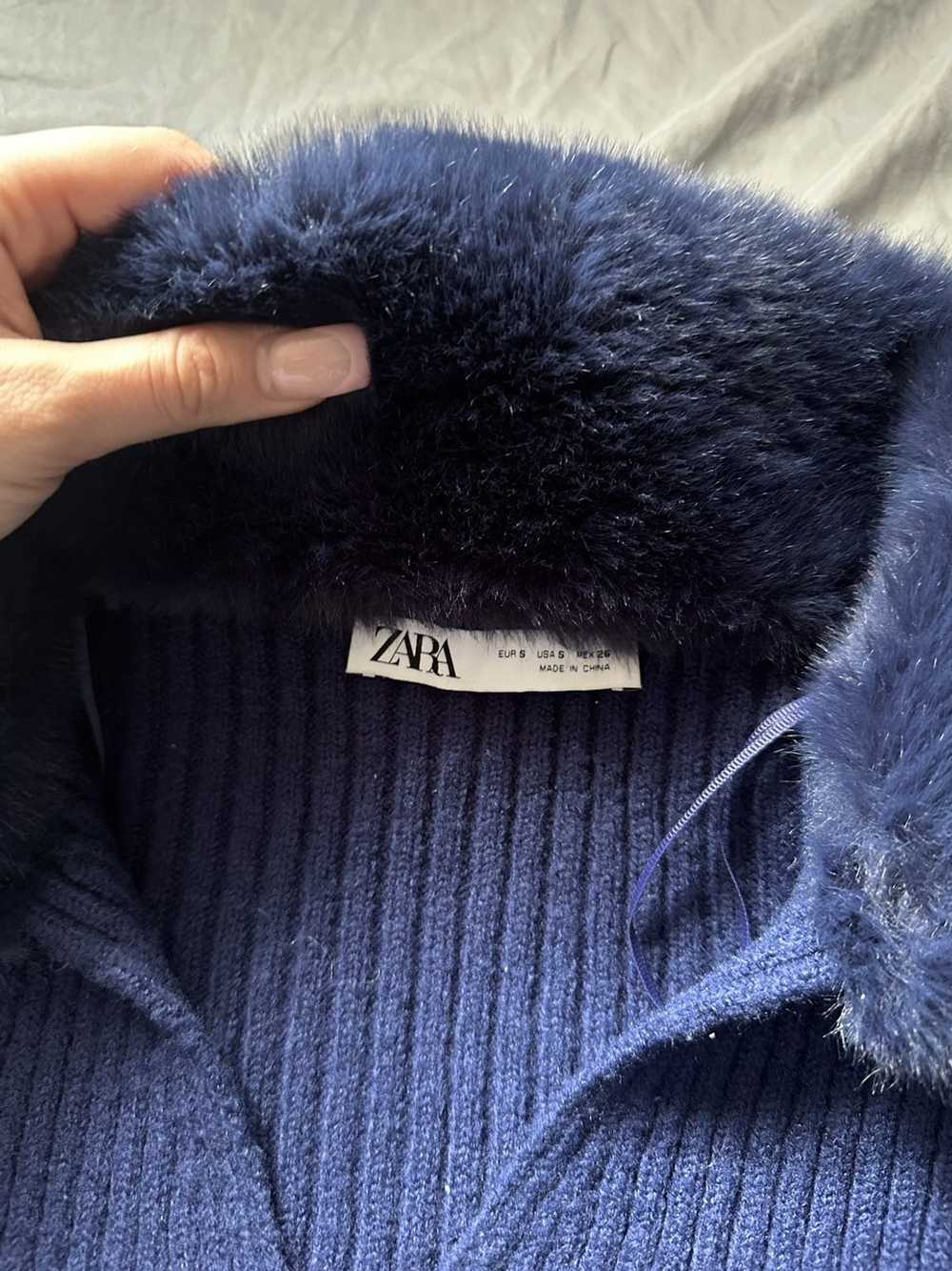 Zara Zara lapel collar cropped cardigan with faux… - image 7
