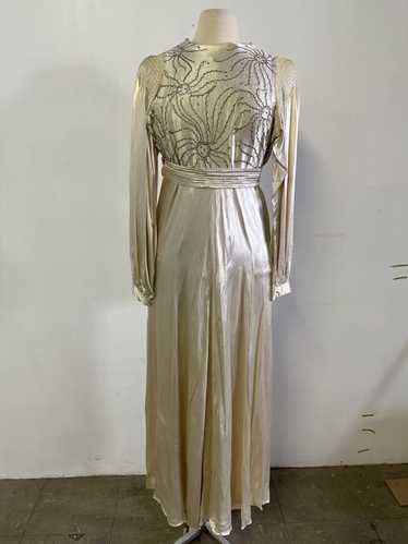 Vintage Vintage 1940's satin Prom/Wedding Dress - image 1