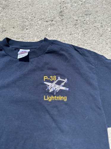 Streetwear P-38 airplane lightning tee aerospace - image 1