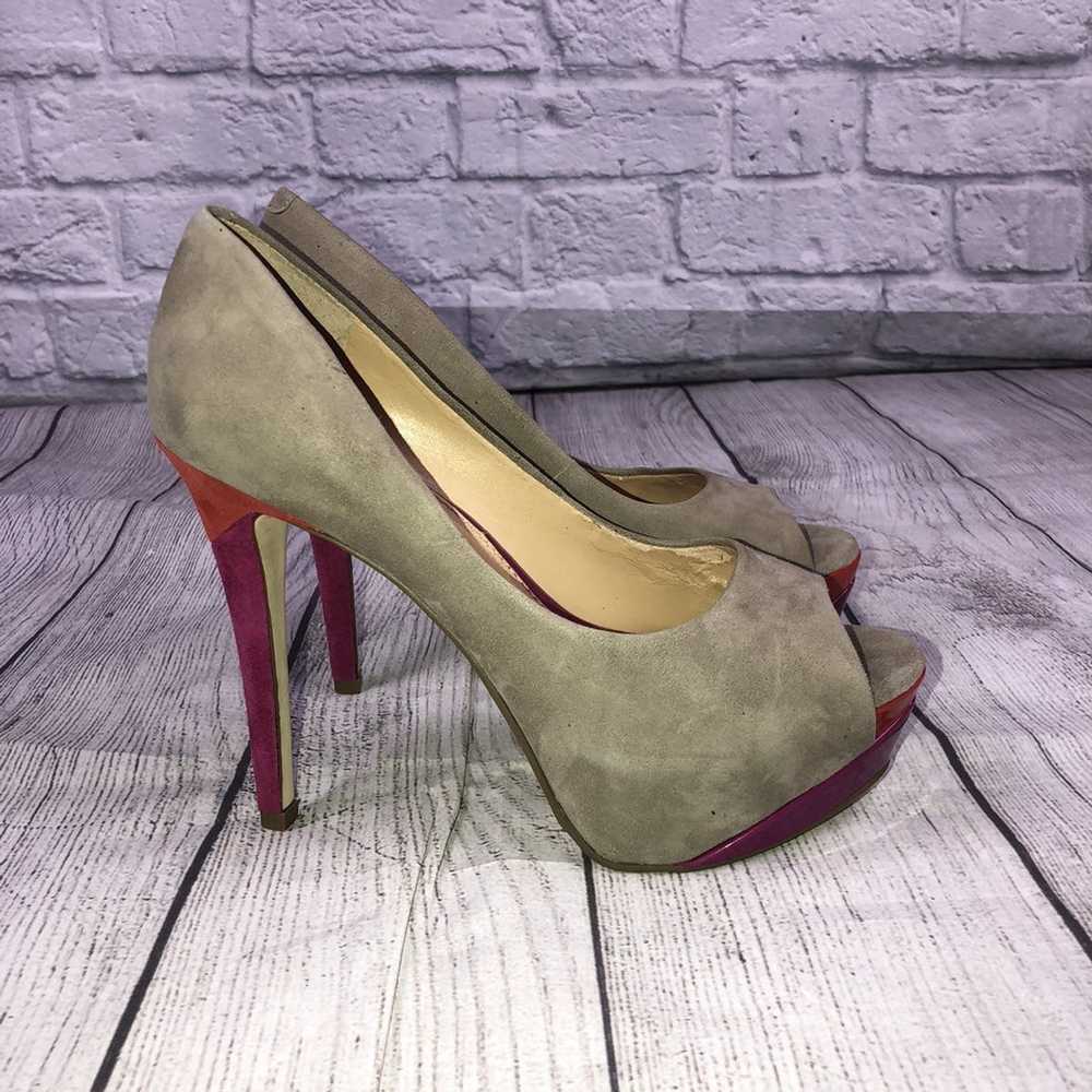 Other Gianni bini open toe suede heels beige oran… - image 1