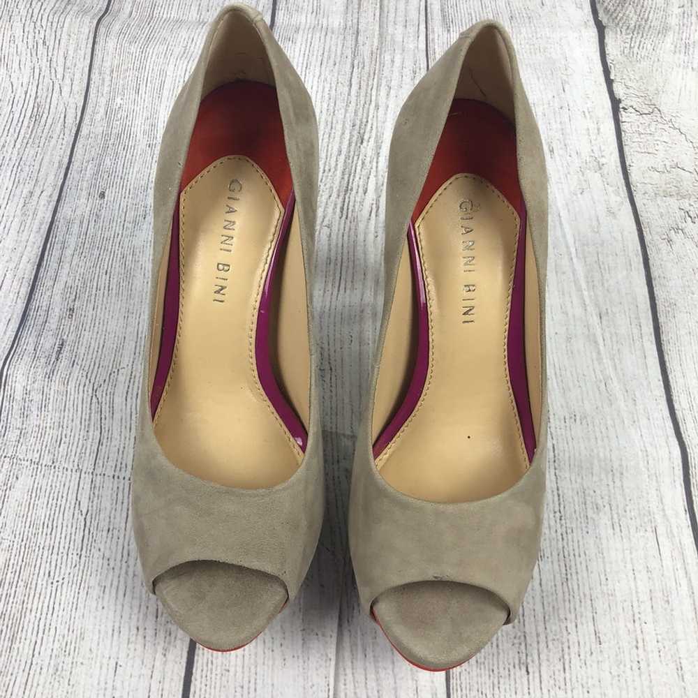 Other Gianni bini open toe suede heels beige oran… - image 3