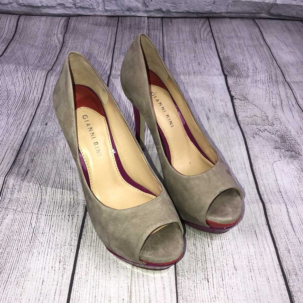 Other Gianni bini open toe suede heels beige oran… - image 4