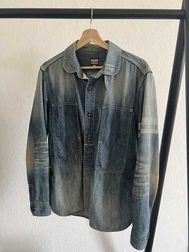 Momotaro Denim overshirt with fade