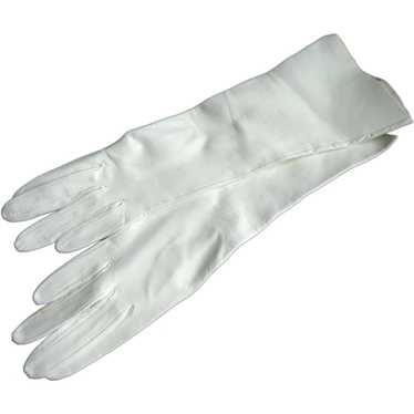 Long White Kid Leather Gloves.  Never Worn. Size … - image 1