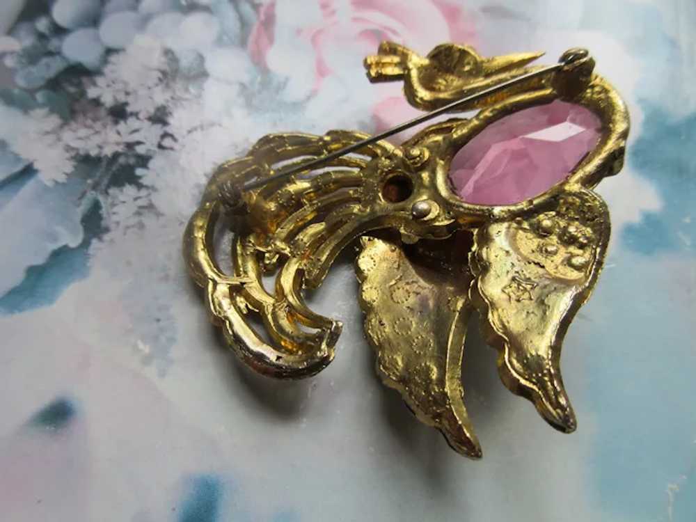 Vintage Rhinestone Bird Pin Signed S in a Star - image 10