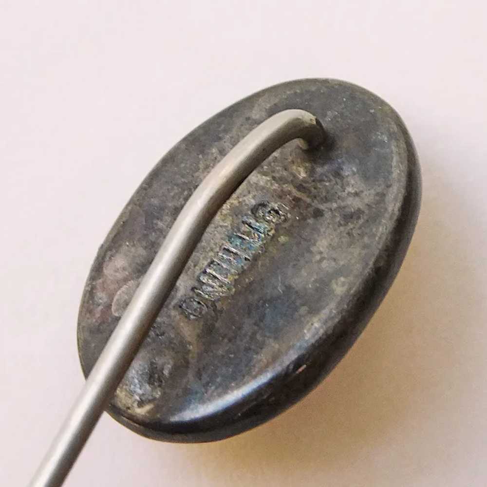Antique Sterling & Blister Pearl Shell Stickpin -… - image 2