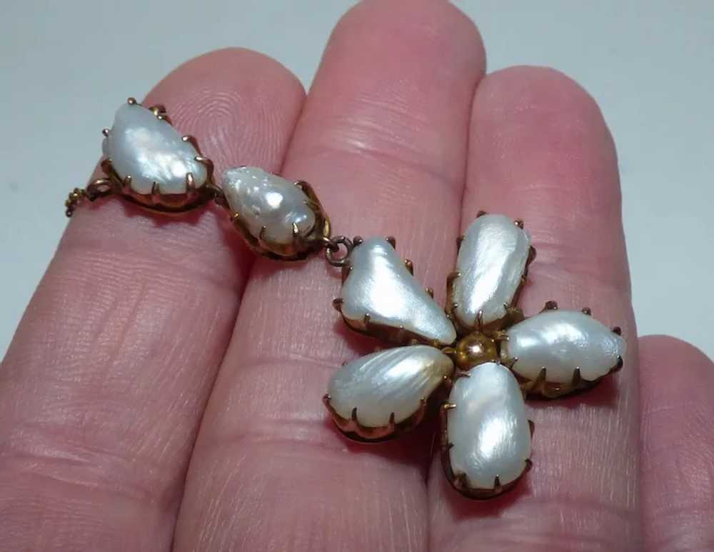 Rare Antique Victorian 15ct Gold Baroque Pearl Fl… - image 12
