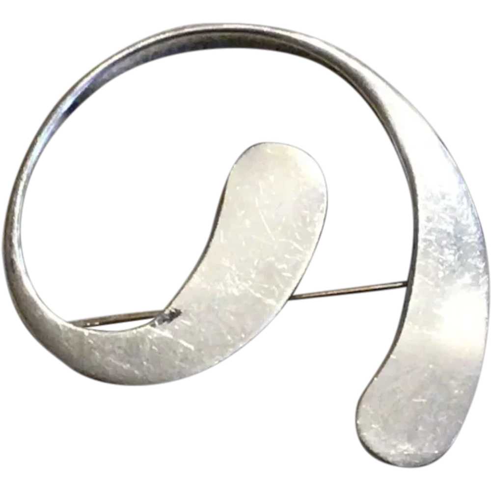 Sterling Silver Modernist Brooch - image 1