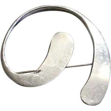 Sterling Silver Modernist Brooch - image 1