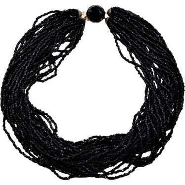 Torsade Necklace Black Seed Bead - image 1