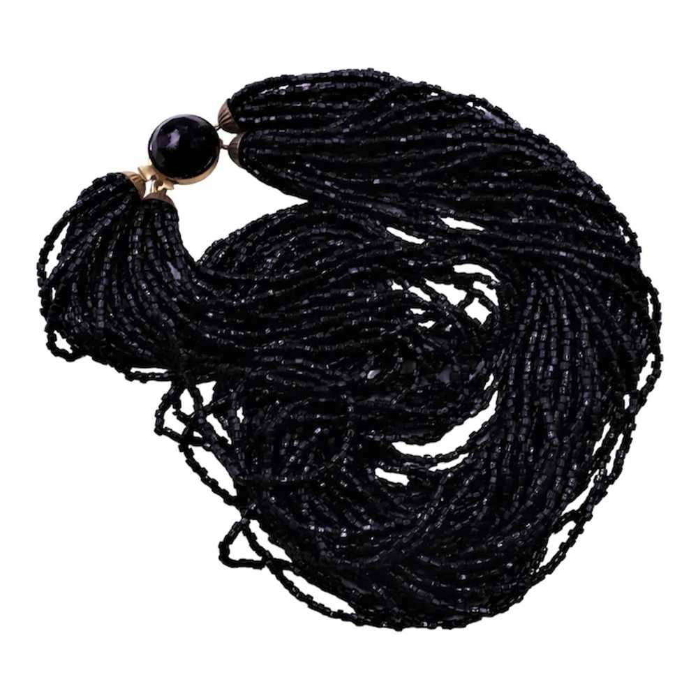 Torsade Necklace Black Seed Bead - image 2