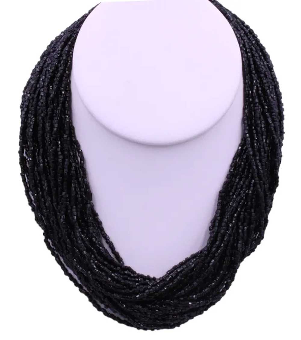 Torsade Necklace Black Seed Bead - image 3