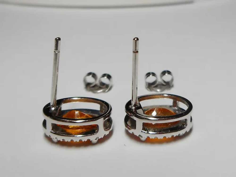 Diamond Orange Mandarin Spessartite Garnet Earrin… - image 2