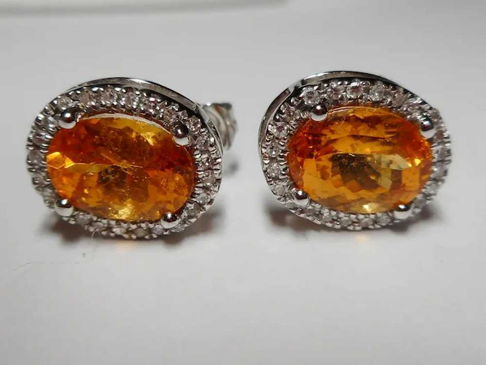 Diamond Orange Mandarin Spessartite Garnet Earrin… - image 8