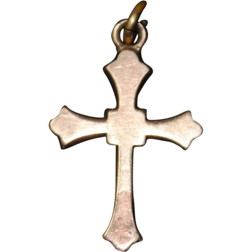 Antique Victorian 10k Gold Cross Pendant / Rosary… - image 1
