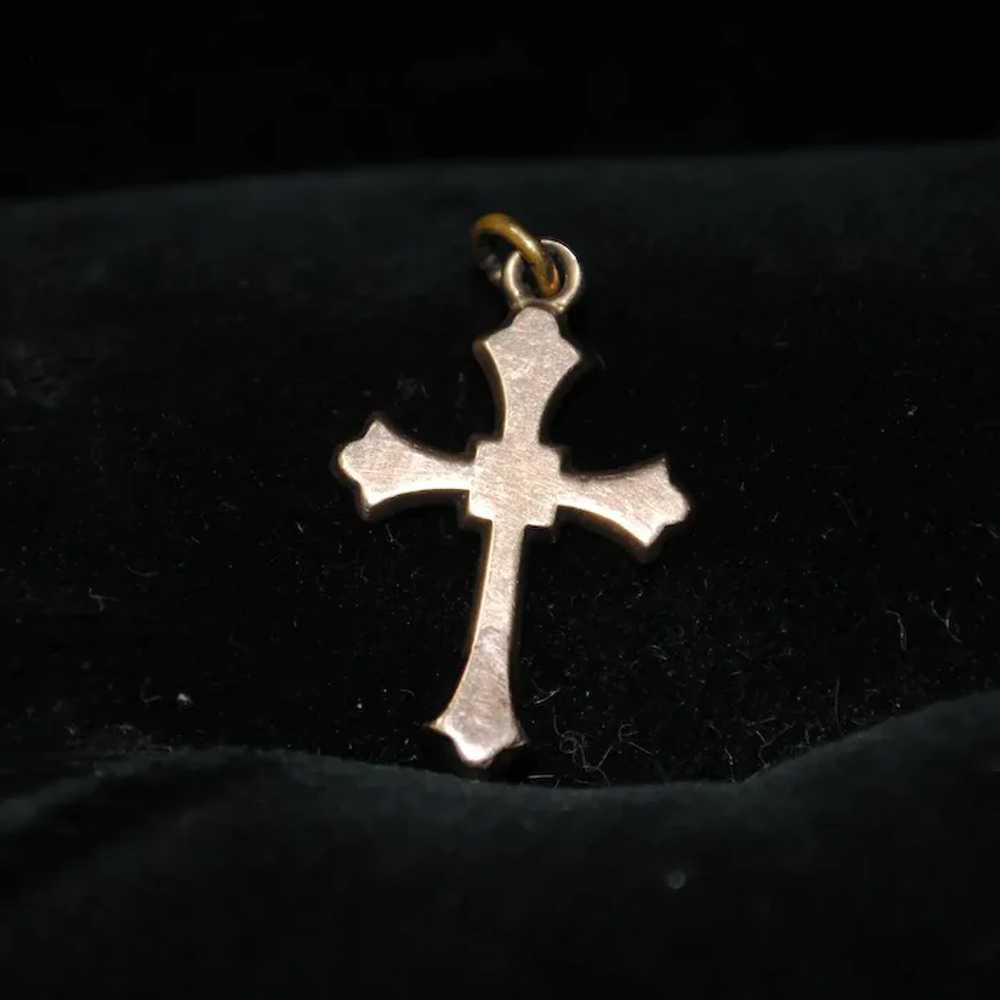 Antique Victorian 10k Gold Cross Pendant / Rosary… - image 2