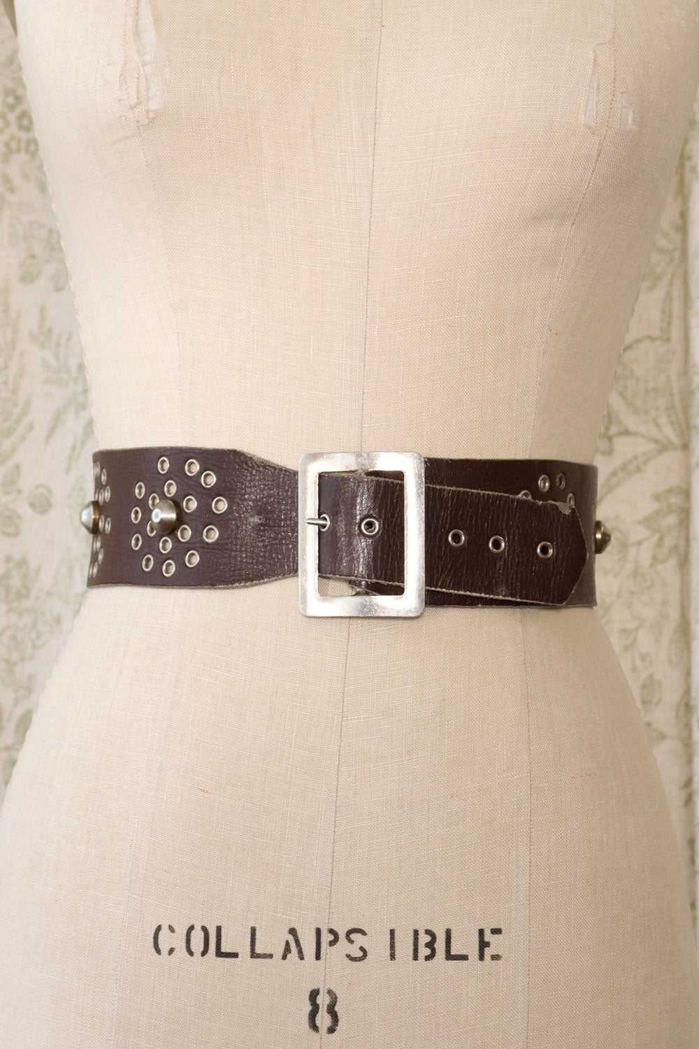 Thick Studded Leather Belt - image 2