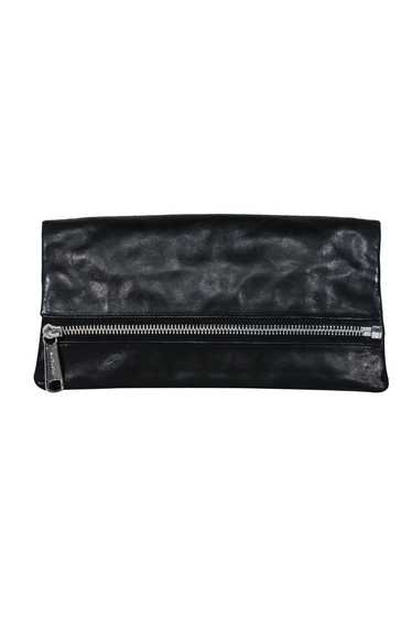 Joy Gryson - Black Leather Clutch w/ Zipper Detail