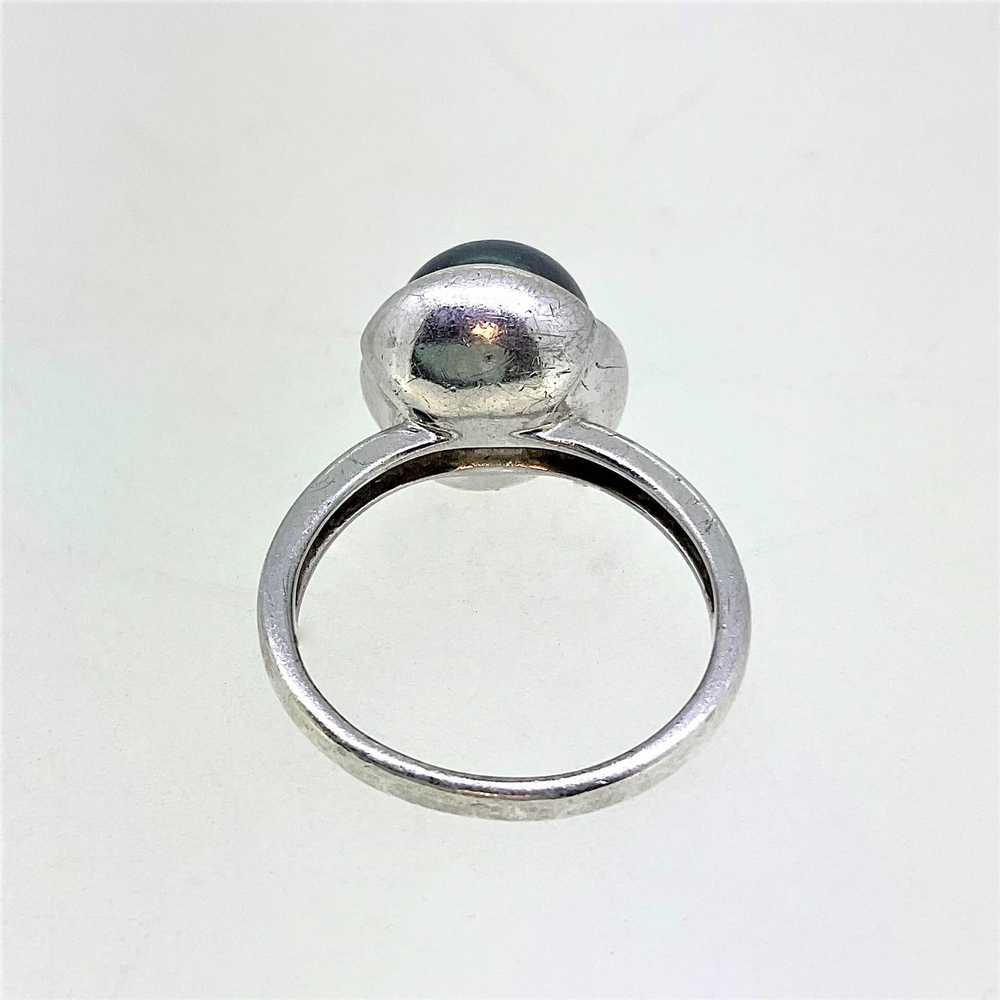 Sterling Silver with Black Pearl Ring Size 7 ½ - image 5