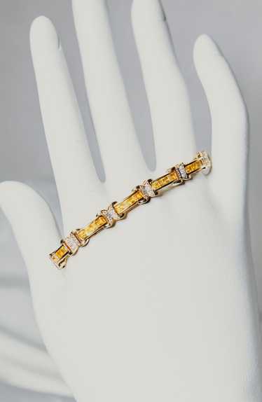 Yellow Sapphire & Diamond Link Bracelet