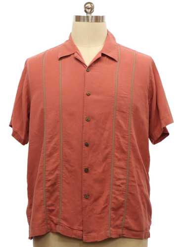 1990's Mens Linen Silk Blend Sport Shirt - image 1