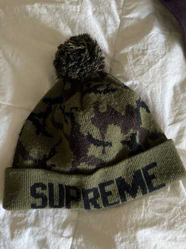 Supreme Radar Knitted Beanie Hat In Grey