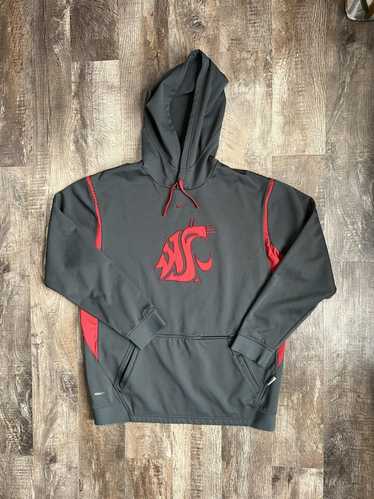 Nike Washington State Cougars Football Jersey Replica Hooded Sweatshirt -  #12 Crimson