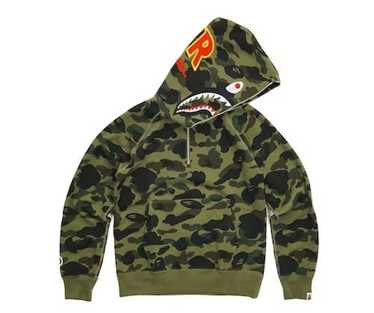 Bape BAPE 1st Camo PONR Shark Half Zip Hoodie - image 1