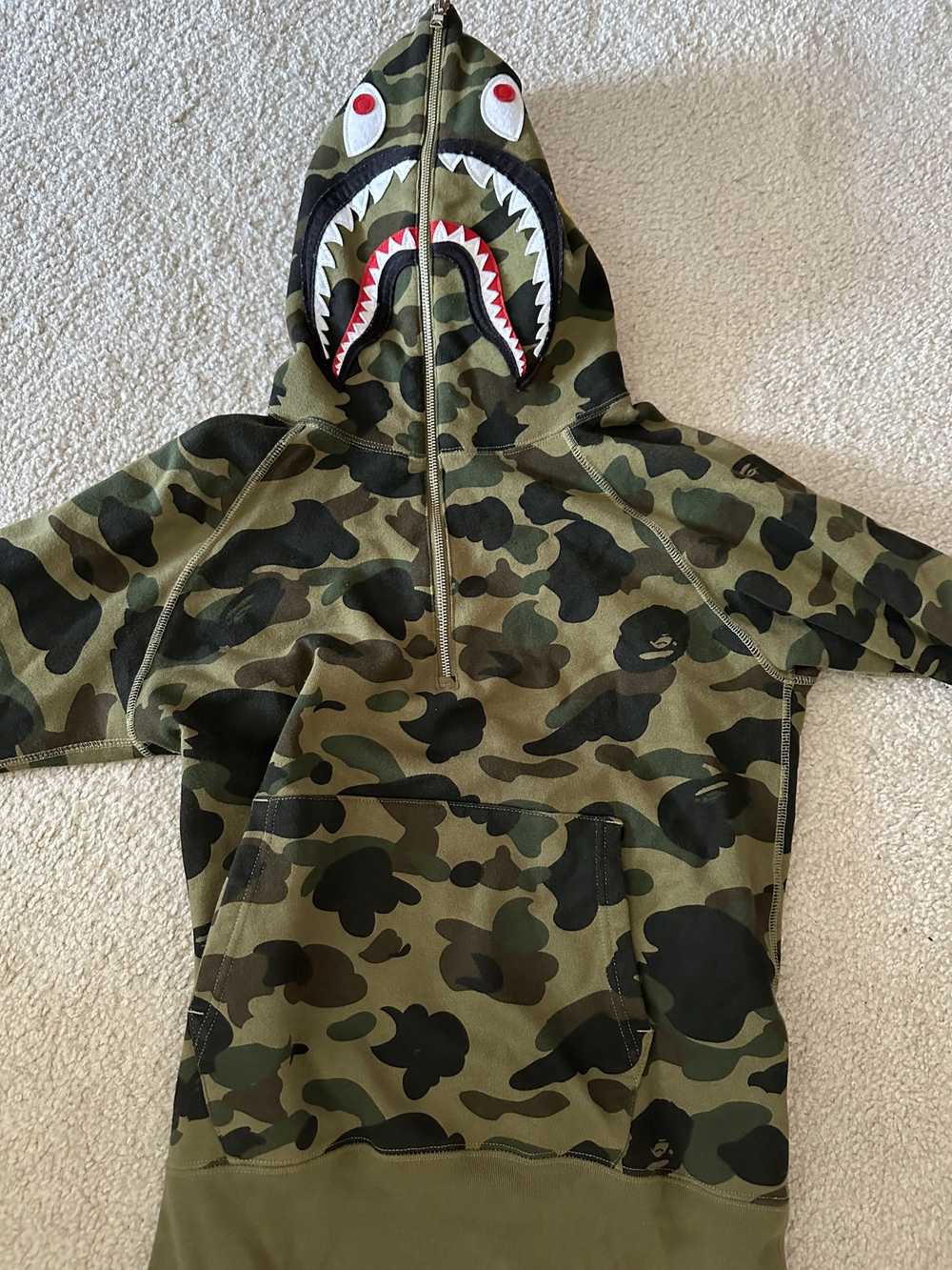 Bape BAPE 1st Camo PONR Shark Half Zip Hoodie - image 2