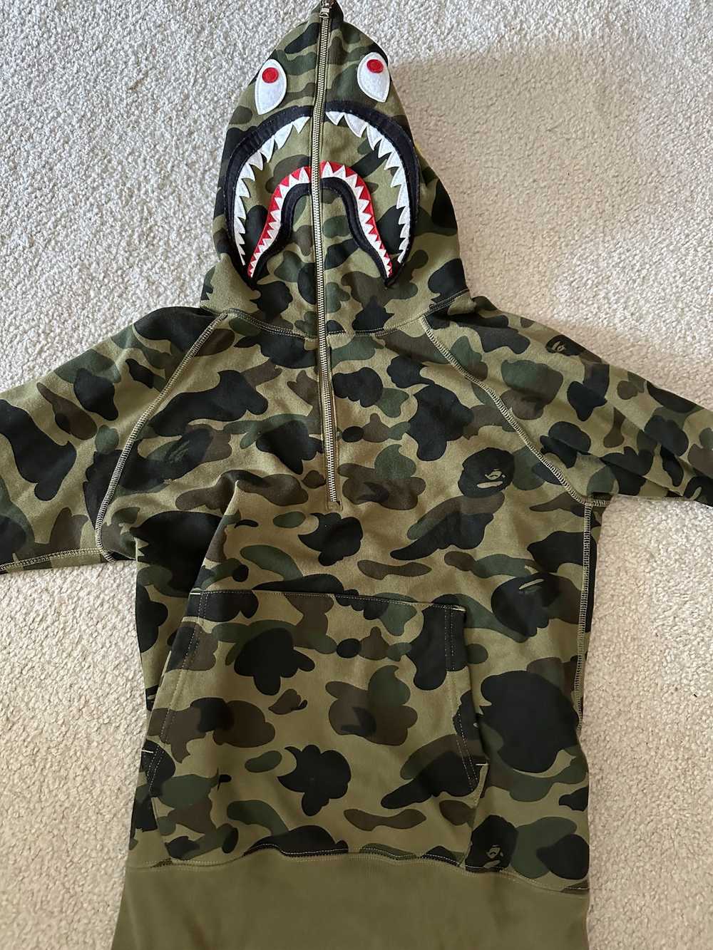 Bape BAPE 1st Camo PONR Shark Half Zip Hoodie - image 3