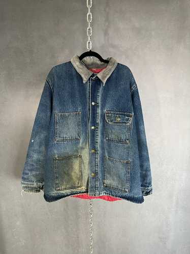 Vintage Sun faded and distressed denim chore coat 