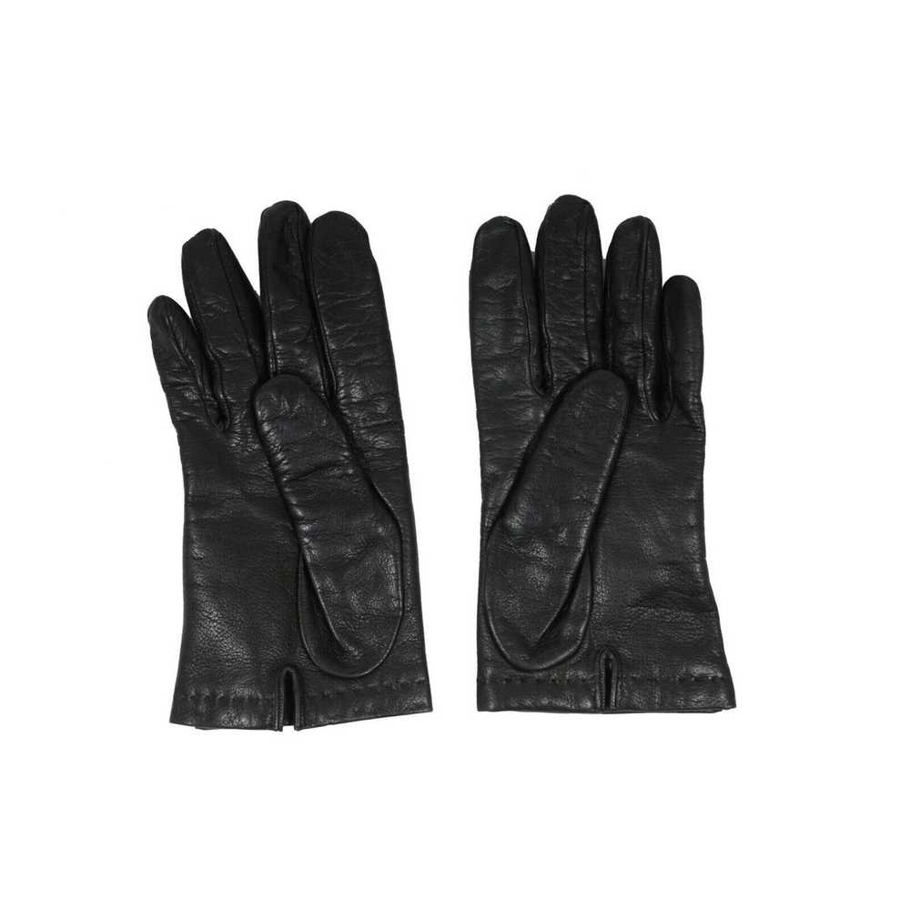 Malo Gloves Size 7.5 Black 100% Leather Cashmere - image 2