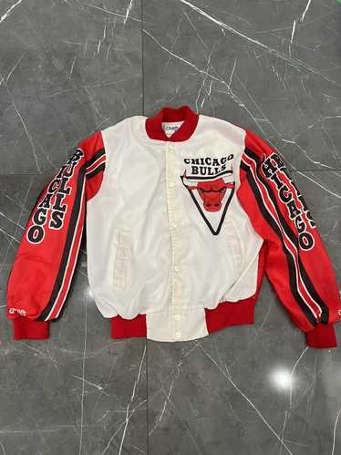 Vintage 80s Starter Chicago Bulls Red Snap Button Satin Bomber Jacket Medium