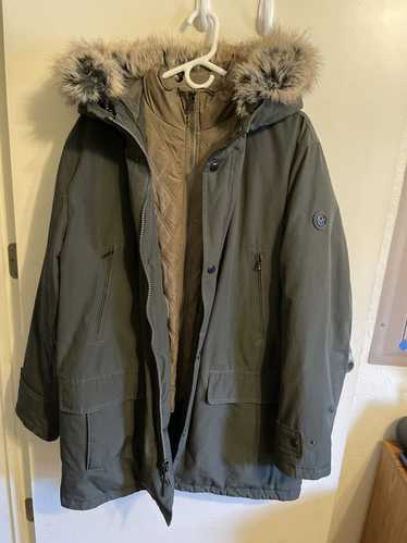 Michael Kors Green Jacket Parka with Removable Fur