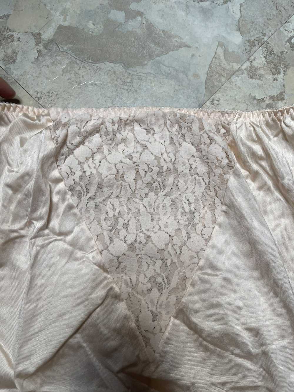 Vintage Pink satin lace slip skirt - image 2