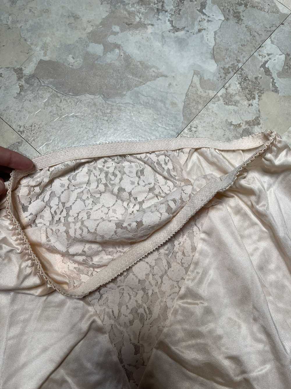 Vintage Pink satin lace slip skirt - image 3