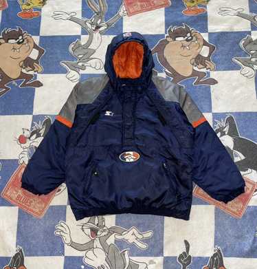 Vintage 1990s Denver Broncos NFL Football 90s Pro Line Sports Hooded Parka Bomber Jacket (XL)