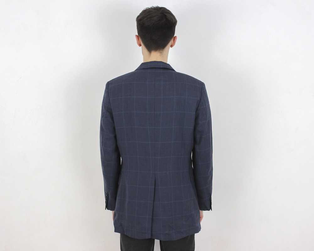 Burberry × Vintage London Wool Plaid Silk Blazer … - image 3