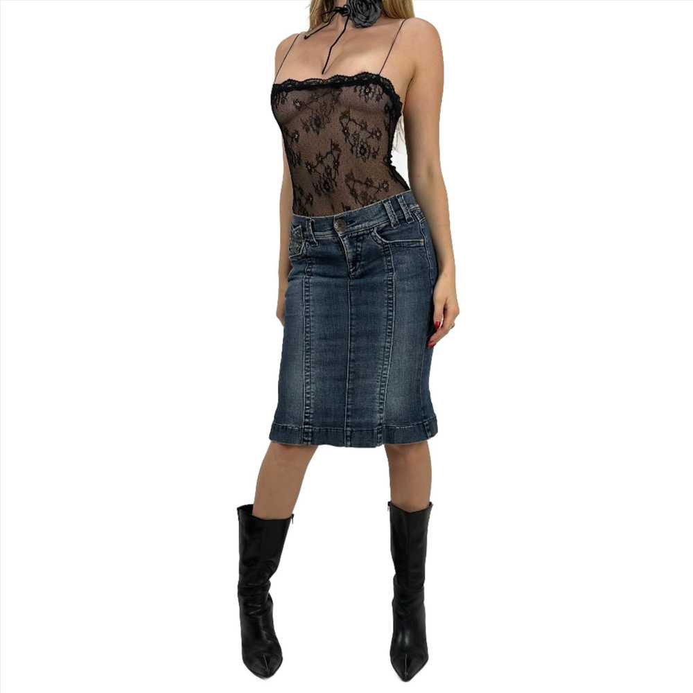 2000s Miss Sixty Denim Midi Skirt (S) - image 2