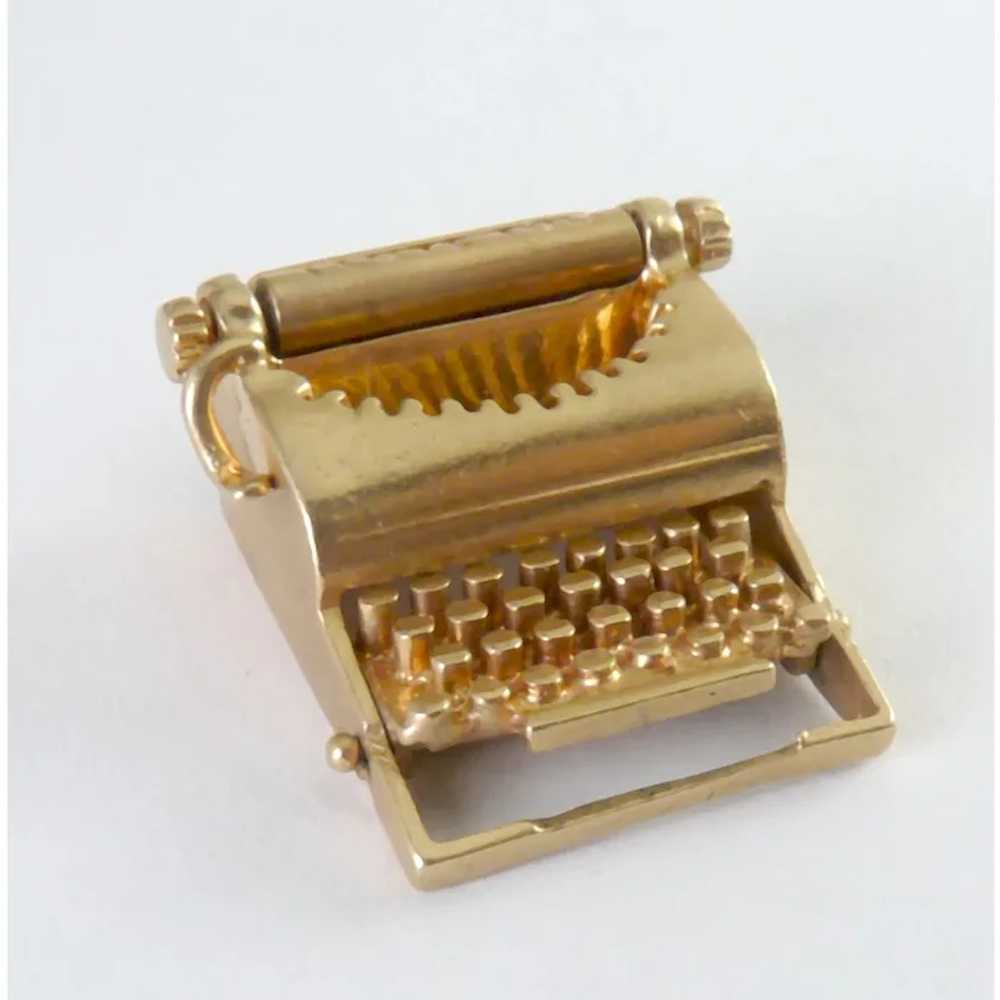 Vintage Large 14K Gold Mechanical Typewriter "I L… - image 3